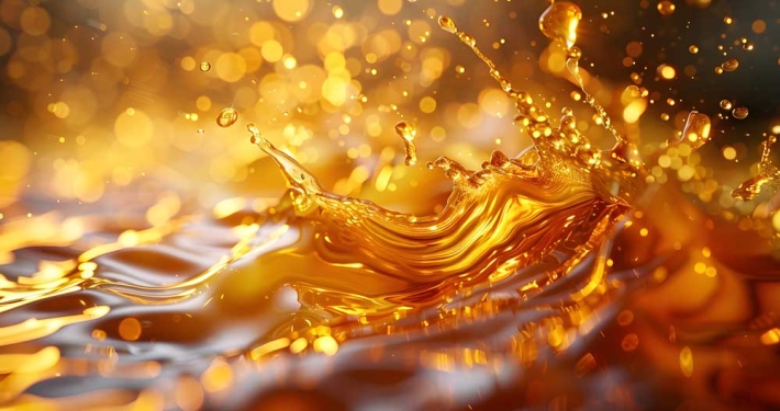 Nahaufnahme von Sonnenlicht durchfluteten Kiefernnadeln