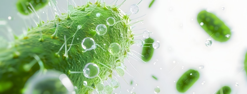 Mikroskopische Aufnahme eines grünen Bakteriums